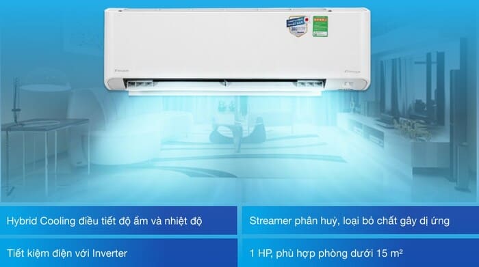 Điều hòa 1 chiều Daikin 9000BTU inverter FTKZ25VVMV