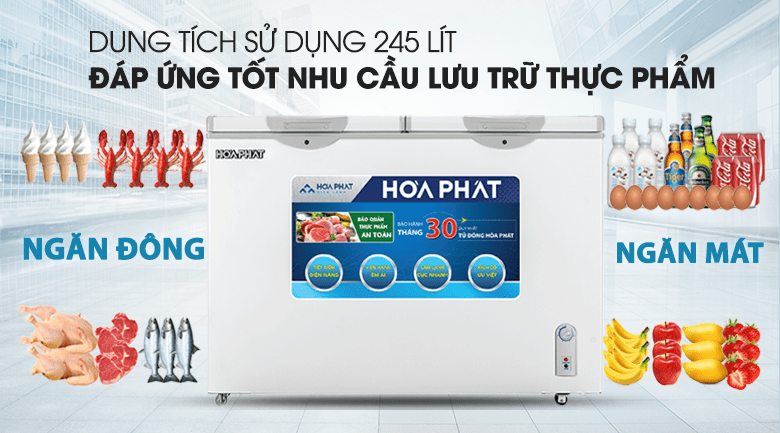 HCF 606S2Đ2 Tủ đông Hòa Phát 245 lít