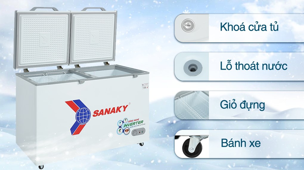 Tủ đông Sanaky Inverter 410 lít VH-5699HY3